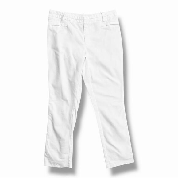 Calvin Klein White Ankle Pants Sz 8 - Picture 1 of 9